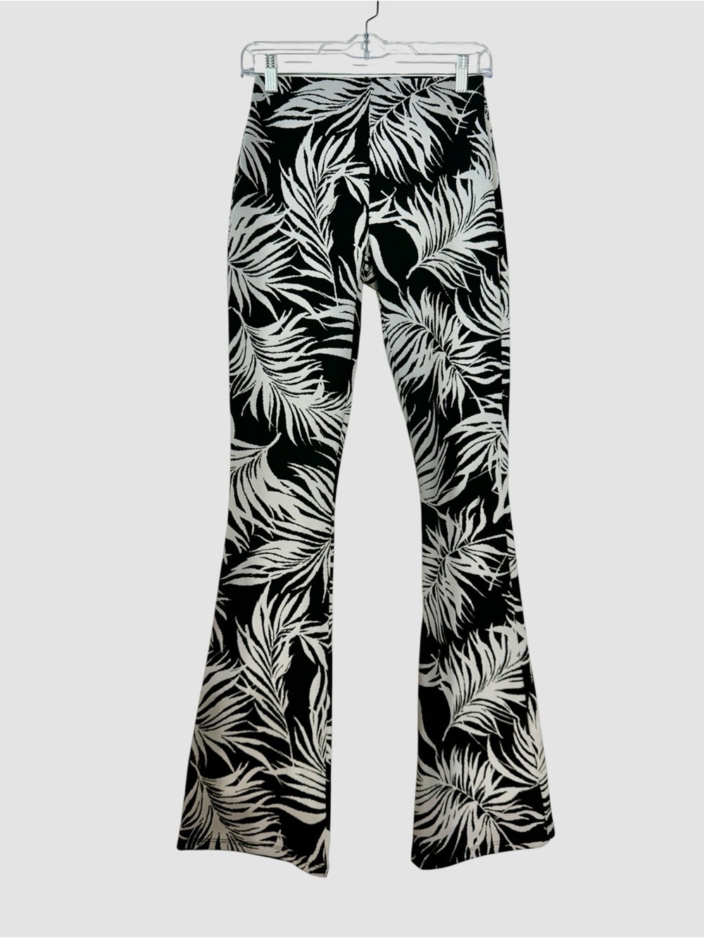 ZARA Black & White Tropical Print Flarex Pants Leggings Casual Summer Small